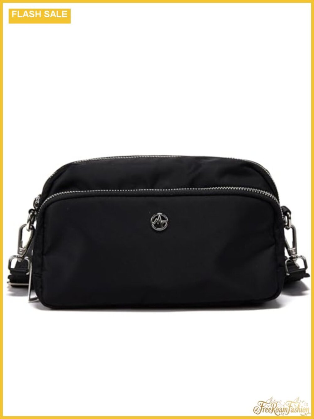 Water-Resistant Nylon Crossbody Sling Bag Adjustable Strap Back Zip Pocket